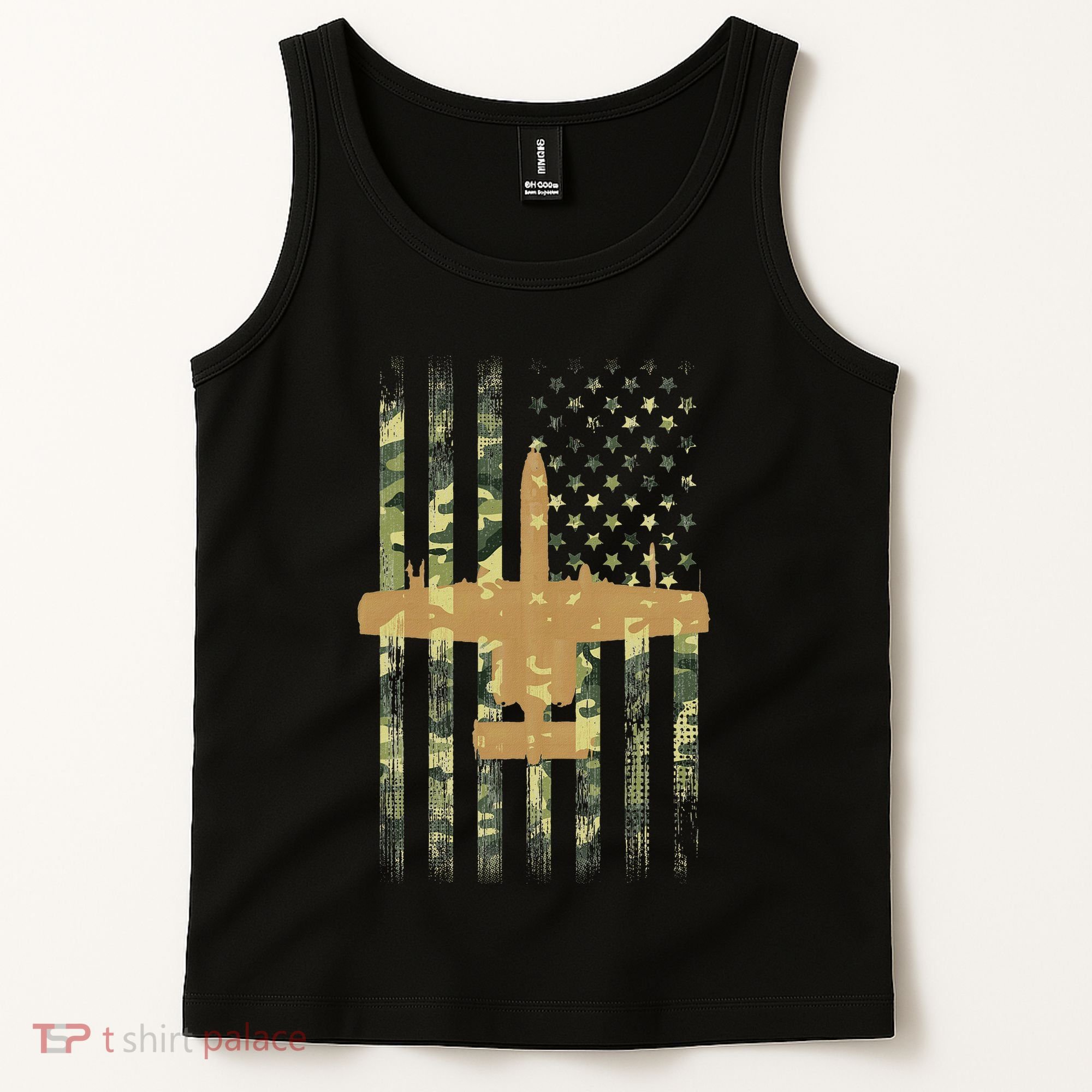 A 10 Thunderbolt Ii Warthog Camo Flag Military Airplane Tank Top