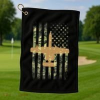 A 10 Thunderbolt Ii Warthog Camo Flag Military Airplane Golf Towel thumb 1