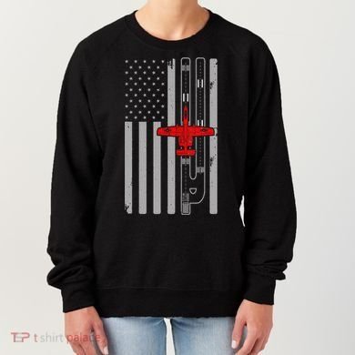 A 10 Warthog Airplane American Flag Runway A10 Thunderbird Women's Sweatshirt