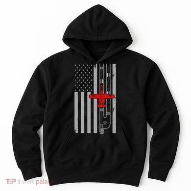 A 10 Warthog Airplane American Flag Runway A10 Thunderbird Hoodie