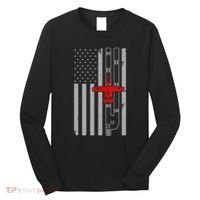 A 10 Warthog Airplane American Flag Runway A10 Thunderbird Long Sleeve Shirt thumb 0