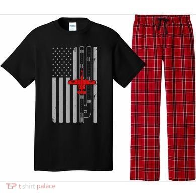 A 10 Warthog Airplane American Flag Runway A10 Thunderbird Pajama Set