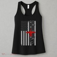 A 10 Warthog Airplane American Flag Runway A10 Thunderbird Women's Tank Top thumb 3