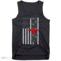 A 10 Warthog Airplane American Flag Runway A10 Thunderbird Tank Top thumb 0