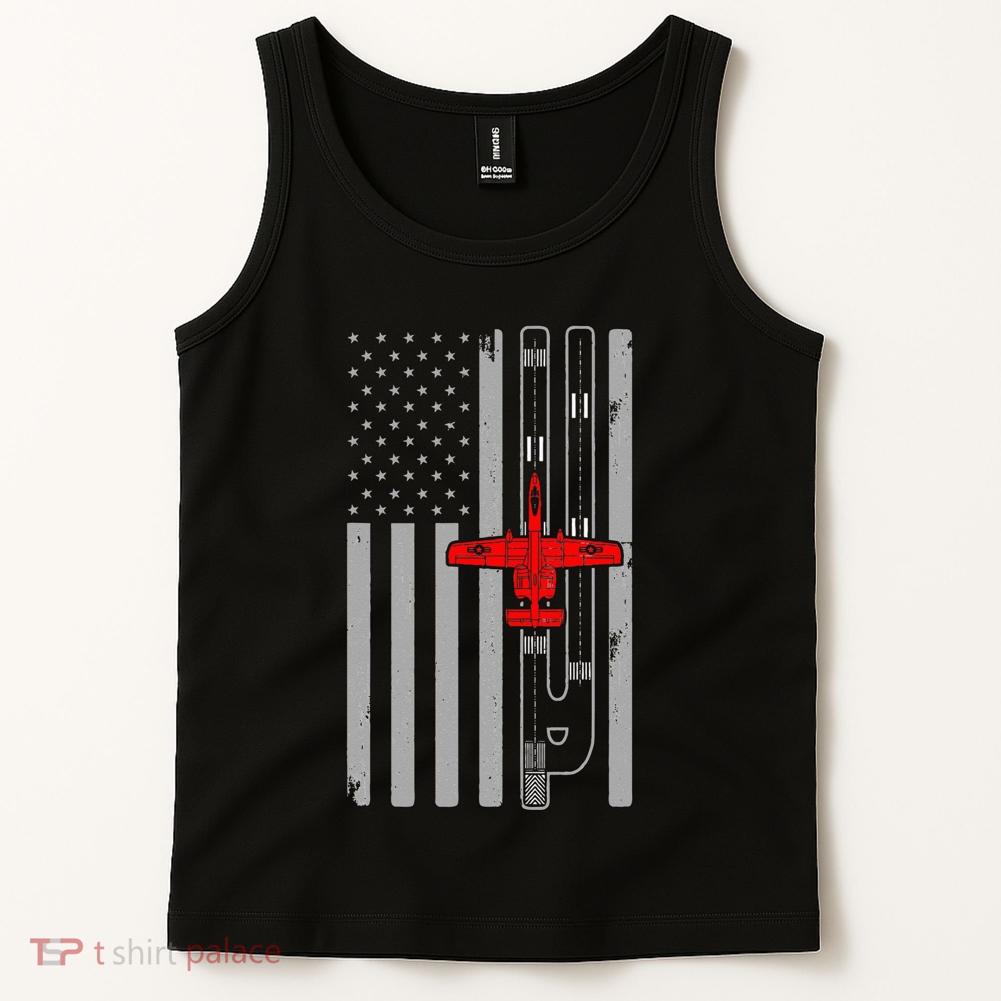 A 10 Warthog Airplane American Flag Runway A10 Thunderbird Tank Top