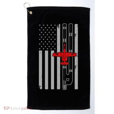 A 10 Warthog Airplane American Flag Runway A10 Thunderbird Golf Towel