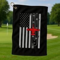 A 10 Warthog Airplane American Flag Runway A10 Thunderbird Golf Towel thumb 1