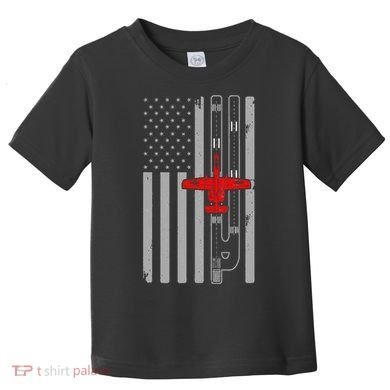A 10 Warthog Airplane American Flag Runway A10 Thunderbird Toddler T-Shirt