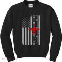 A 10 Warthog Airplane American Flag Runway A10 Thunderbird Kids Sweatshirt thumb 0