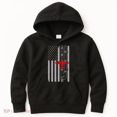 A 10 Warthog Airplane American Flag Runway A10 Thunderbird Kids Hoodie