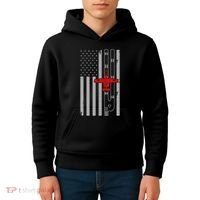 A 10 Warthog Airplane American Flag Runway A10 Thunderbird Kids Hoodie thumb 4