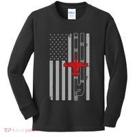 A 10 Warthog Airplane American Flag Runway A10 Thunderbird Kids Long Sleeve Shirt thumb 0
