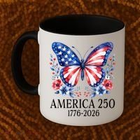 America 250 1776 -2026 Patriotic Flag Butterfly  Coffee Mug thumb 2