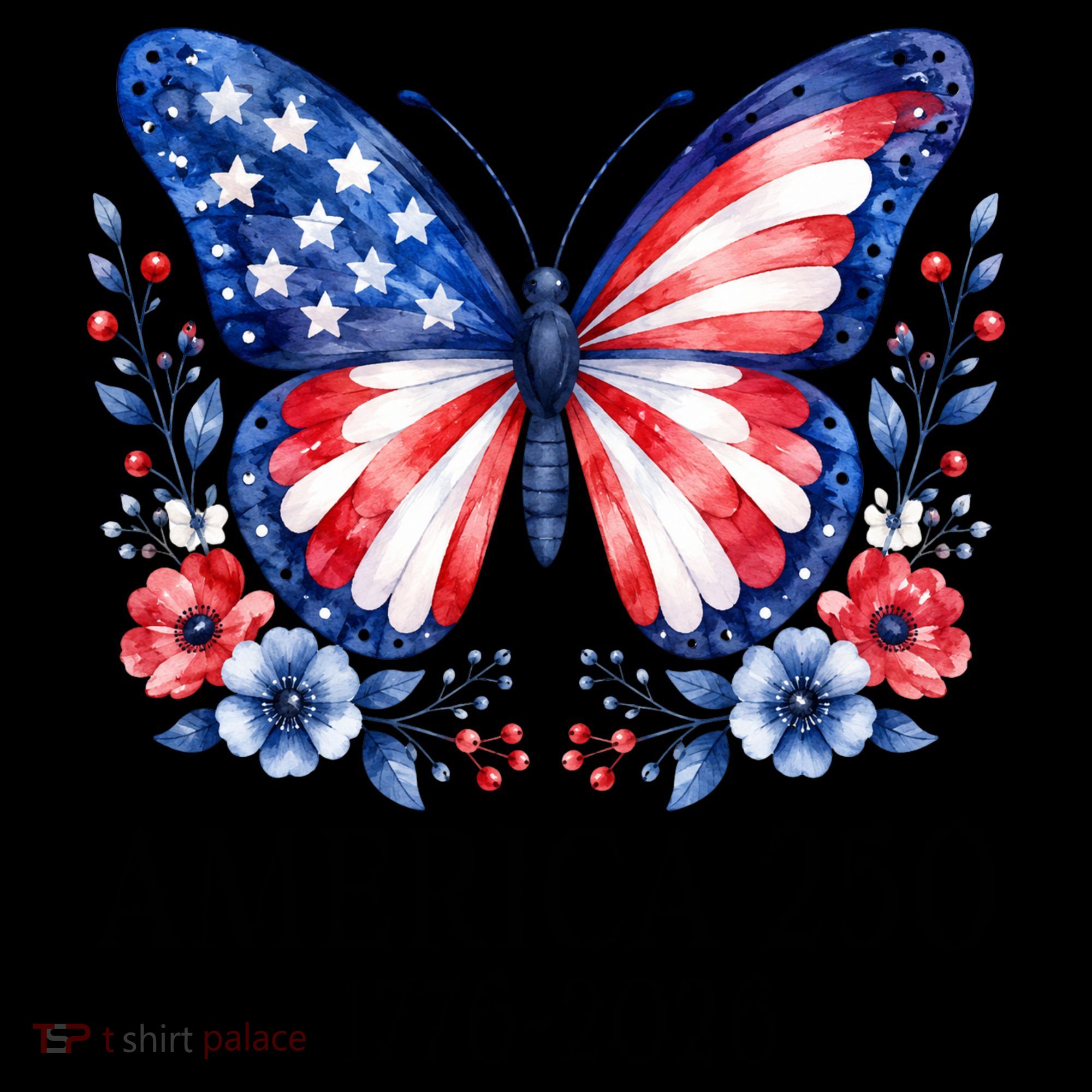 America 250 1776 -2026 Patriotic Flag Butterfly  Coffee Mug