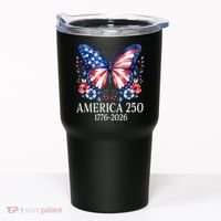 America 250 1776 -2026 Patriotic Flag Butterfly  Tumbler thumb 0