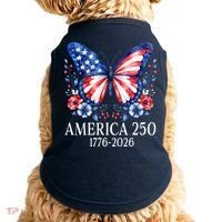 America 250 1776 -2026 Patriotic Flag Butterfly  Doggie Tank thumb 0