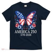 America 250 1776 -2026 Patriotic Flag Butterfly  T-Shirt thumb 0