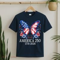 America 250 1776 -2026 Patriotic Flag Butterfly  T-Shirt thumb 2
