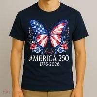 America 250 1776 -2026 Patriotic Flag Butterfly  T-Shirt thumb 3