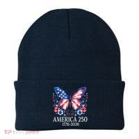 America 250 1776 -2026 Patriotic Flag Butterfly  Beanie thumb 0