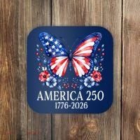 America 250 1776 -2026 Patriotic Flag Butterfly  Coaster thumb 0
