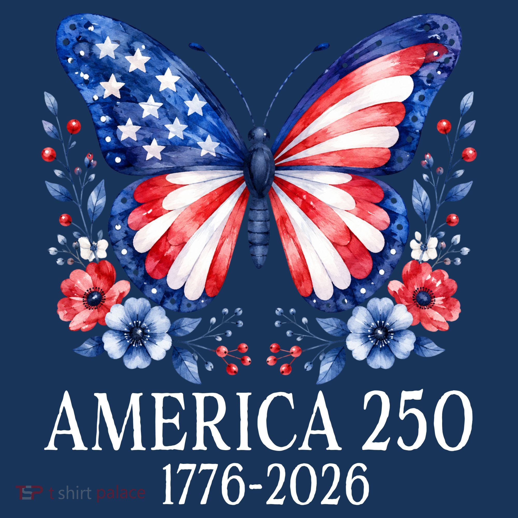 America 250 1776 -2026 Patriotic Flag Butterfly  Women's Hoodie