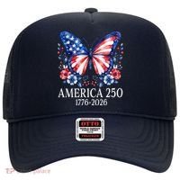 America 250 1776 -2026 Patriotic Flag Butterfly  Hat thumb 0