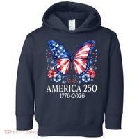 America 250 1776 -2026 Patriotic Flag Butterfly  Toddler Hoodie thumb 0