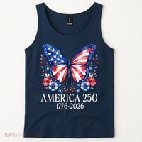 America 250 1776 -2026 Patriotic Flag Butterfly  Tank Top thumb 2