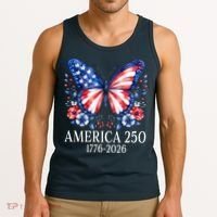 America 250 1776 -2026 Patriotic Flag Butterfly  Tank Top thumb 3
