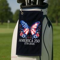 America 250 1776 -2026 Patriotic Flag Butterfly  Golf Towel thumb 2