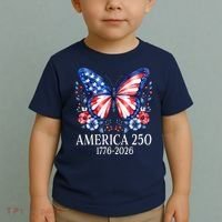 America 250 1776 -2026 Patriotic Flag Butterfly  Toddler T-Shirt thumb 2
