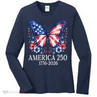 America 250 1776 -2026 Patriotic Flag Butterfly  Women's Long Sleeve Shirt thumb 0