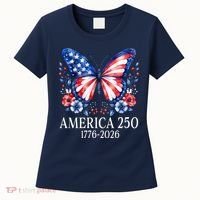 America 250 1776 -2026 Patriotic Flag Butterfly  Women's T-Shirt thumb 0