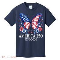 America 250 1776 -2026 Patriotic Flag Butterfly  Kids T-Shirt thumb 0