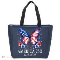 America 250 1776 -2026 Patriotic Flag Butterfly  Tote Bag thumb 0