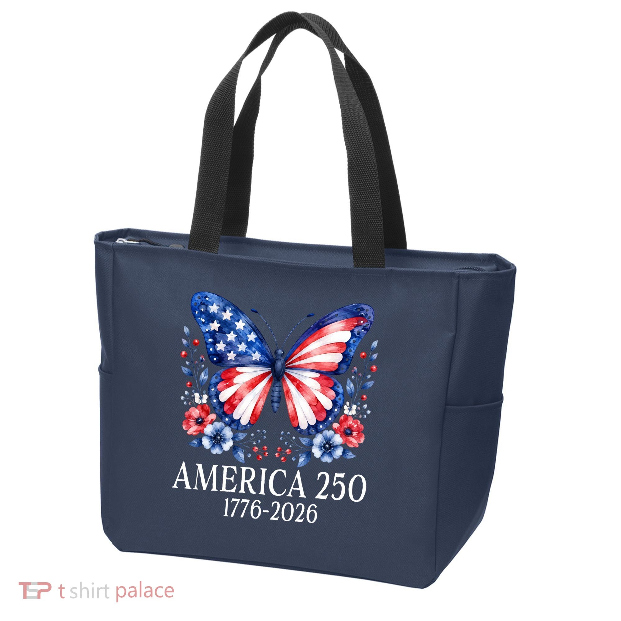 America 250 1776 -2026 Patriotic Flag Butterfly  Tote Bag