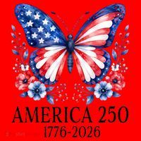 America 250 1776 -2026 Patriotic Flag Butterfly  Santa Hat thumb 1