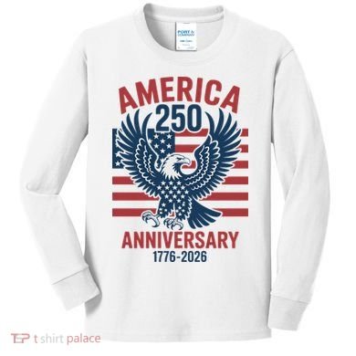 America 250th Anniversary Kids Long Sleeve Shirt