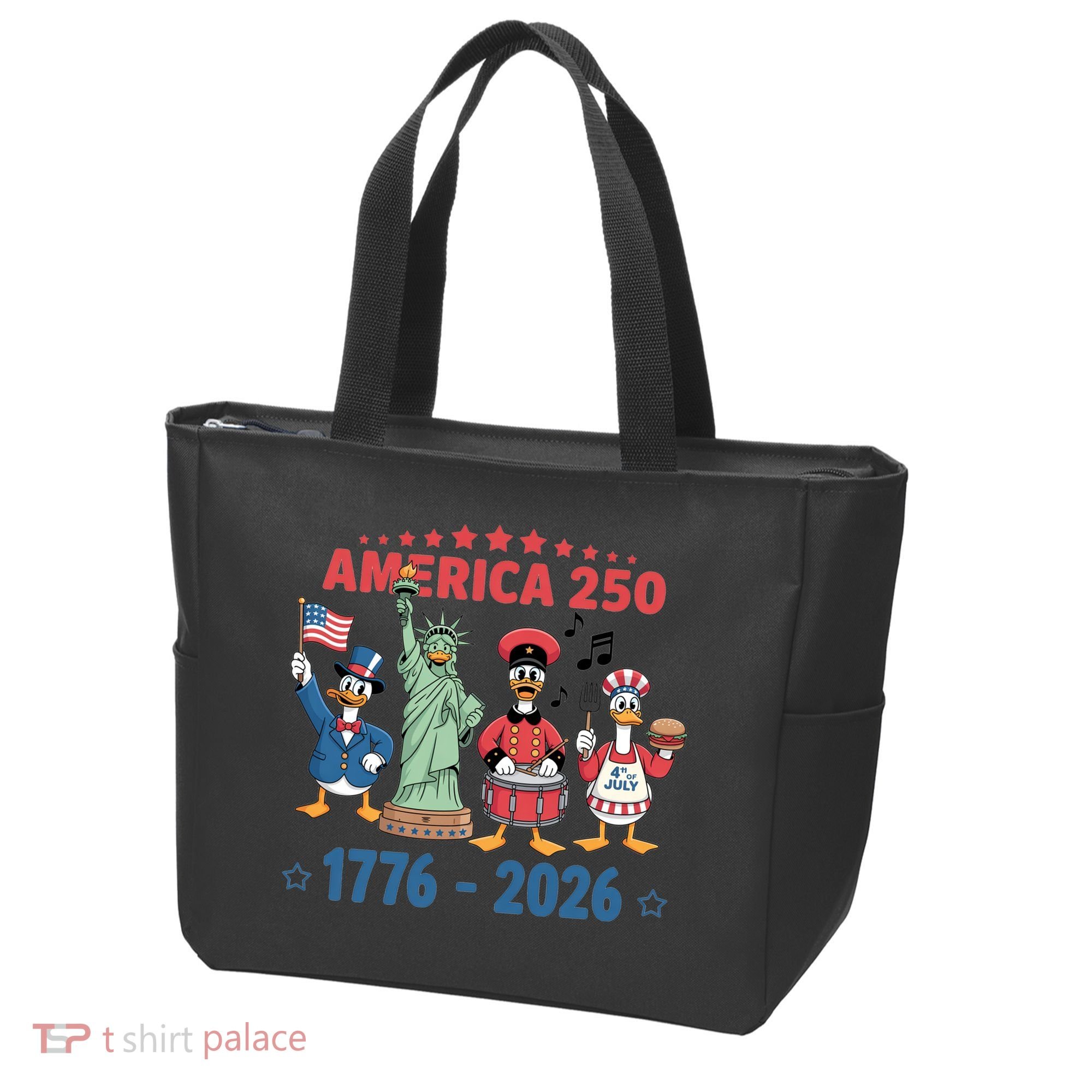 America 250th Anniversary Goose Cartoon  Tote Bag
