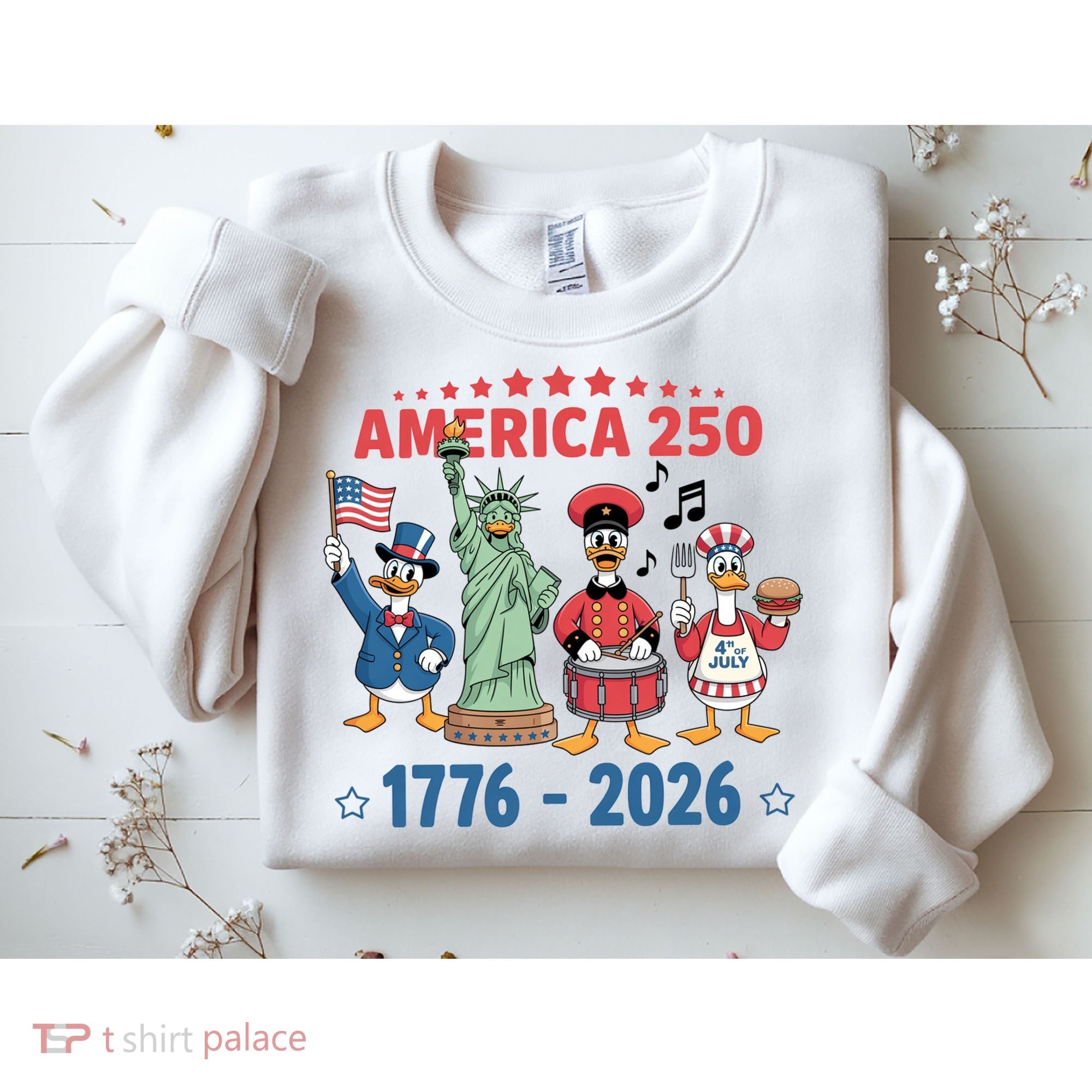 America 250th Anniversary Goose Cartoon  Sweatshirt