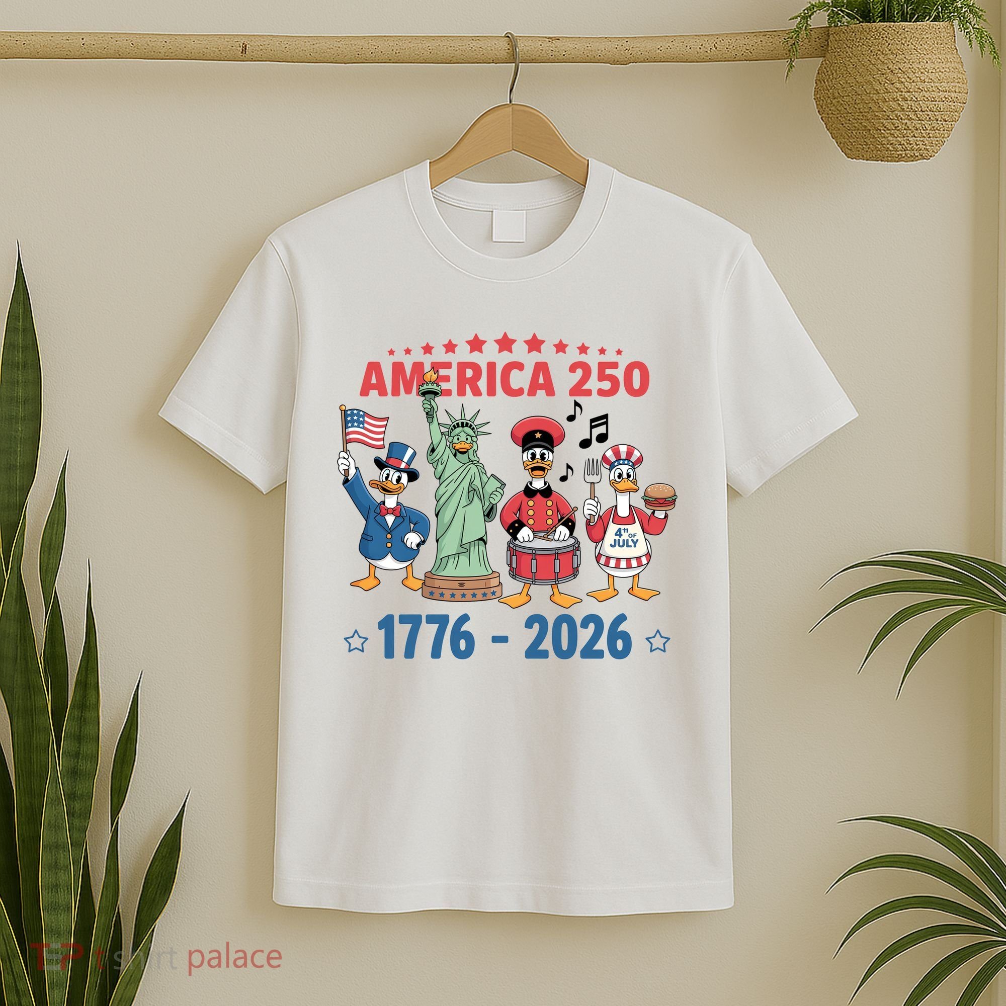 America 250th Anniversary Goose Cartoon  T-Shirt