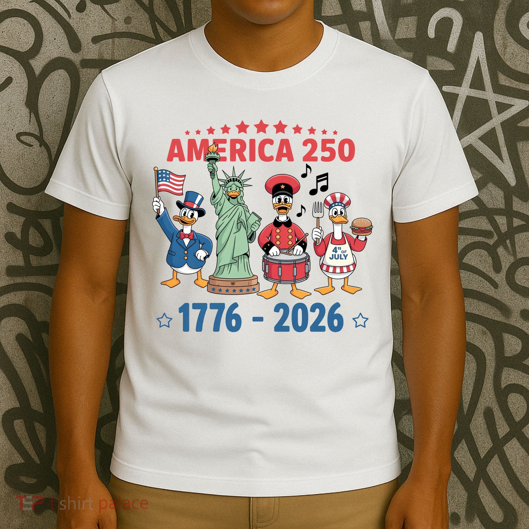 America 250th Anniversary Goose Cartoon  T-Shirt