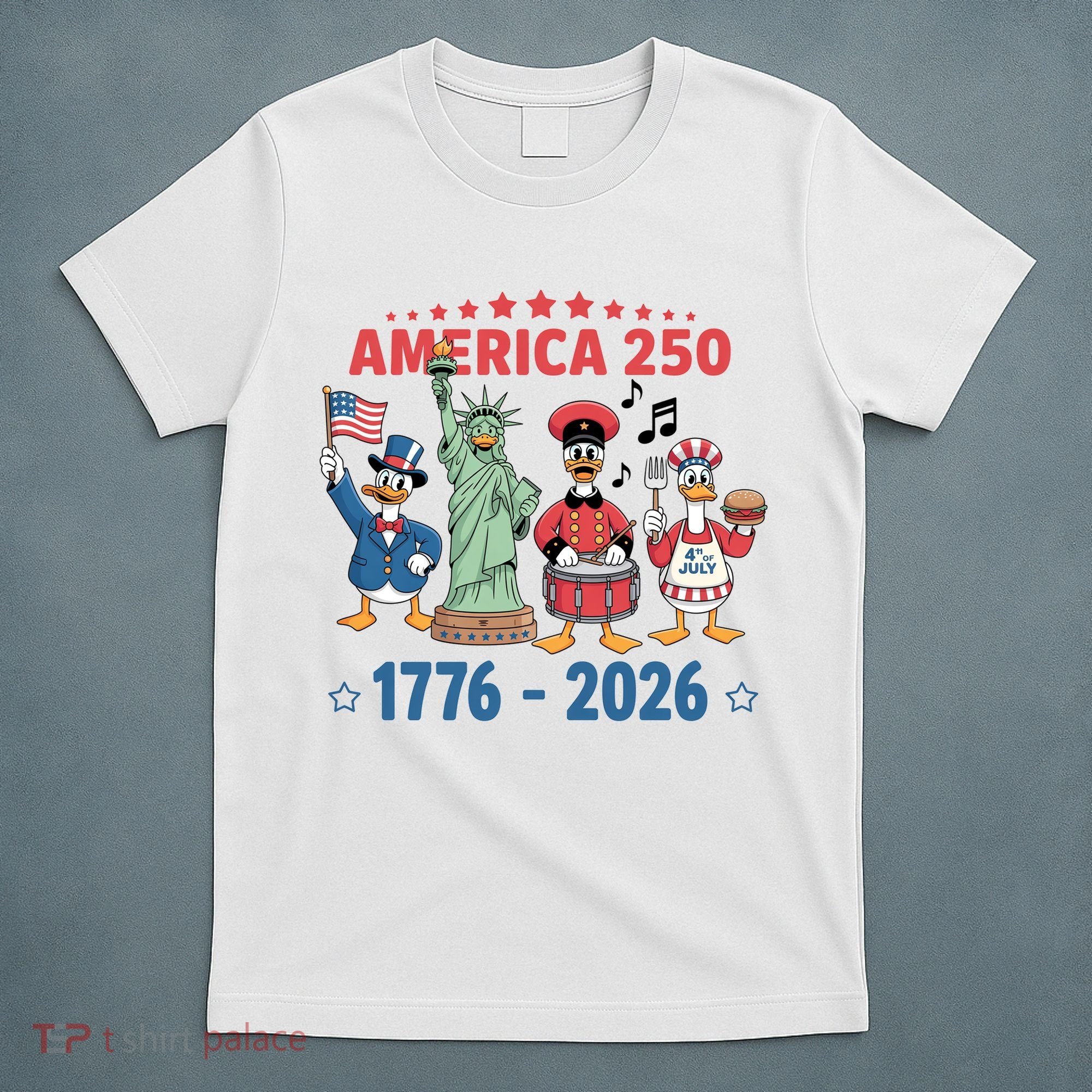 America 250th Anniversary Goose Cartoon  T-Shirt
