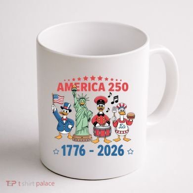 America 250th Anniversary Goose Cartoon  Coffee Mug back