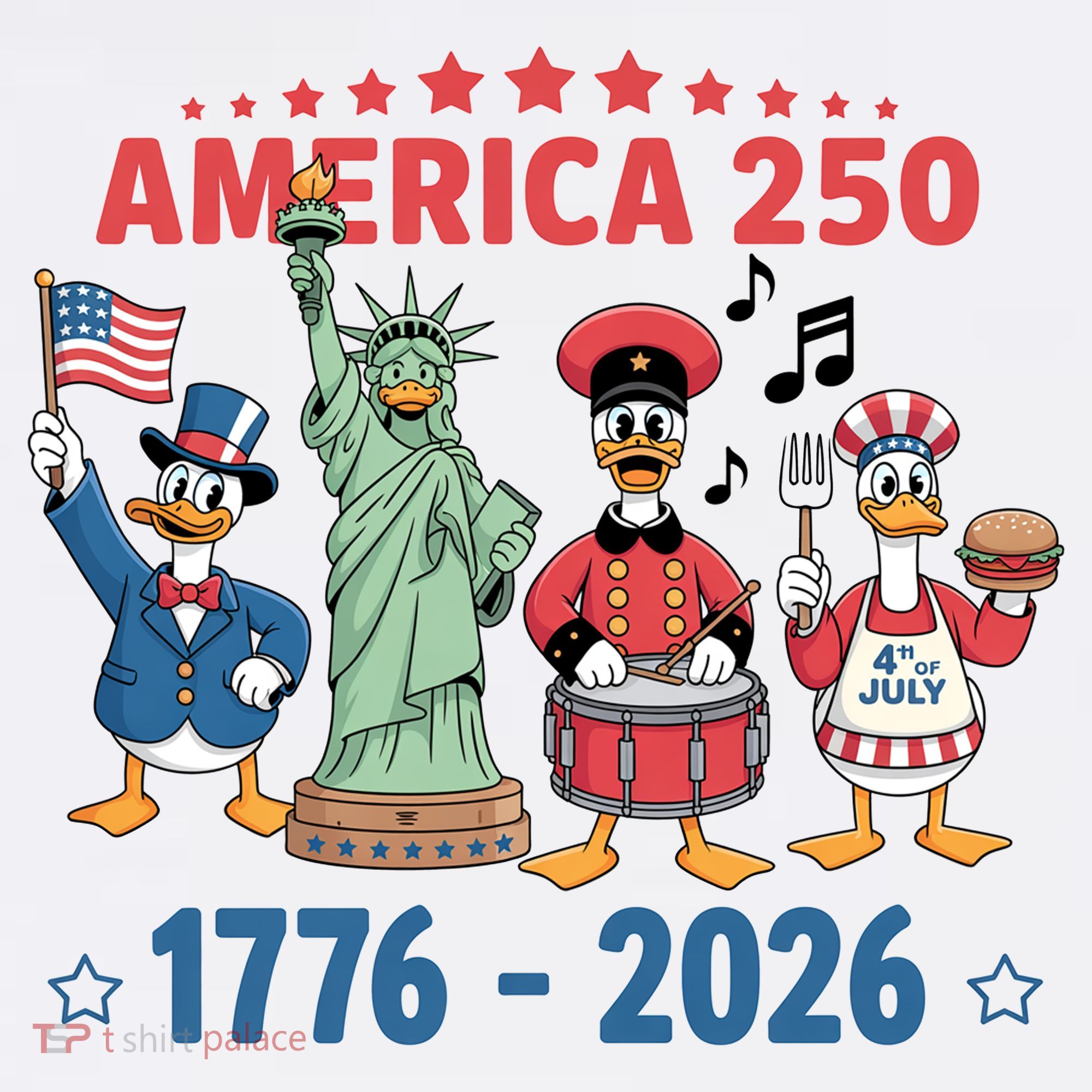 America 250th Anniversary Goose Cartoon  Women's Hoodie