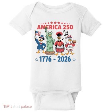 America 250th Anniversary Goose Cartoon  Baby Bodysuit