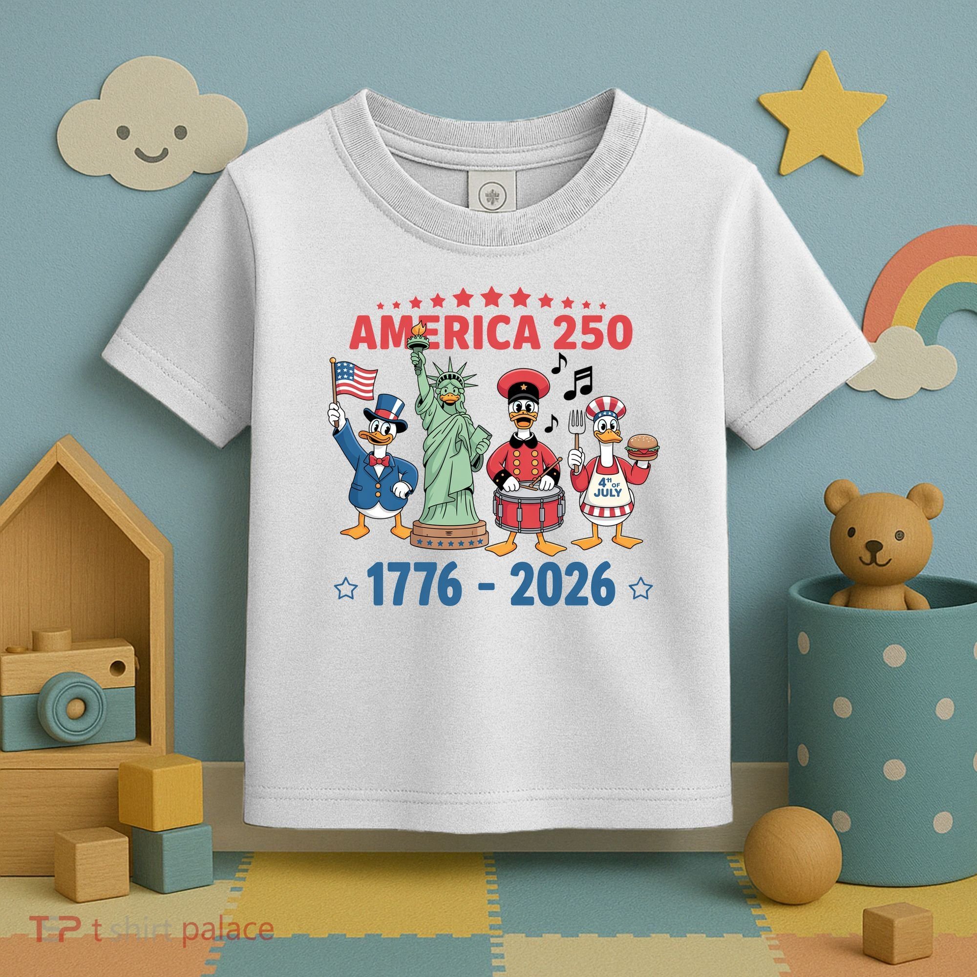 America 250th Anniversary Goose Cartoon  Toddler T-Shirt