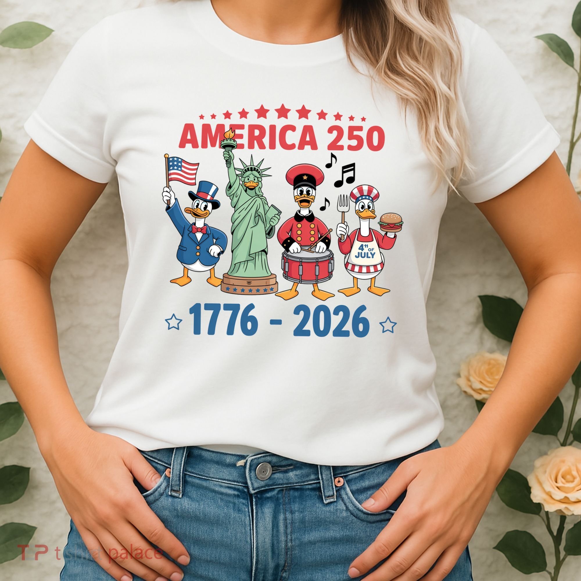 America 250th Anniversary Goose Cartoon  Women's T-Shirt
