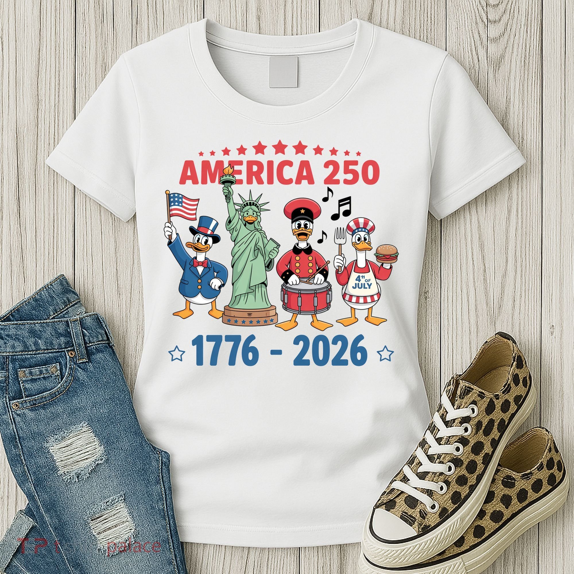 America 250th Anniversary Goose Cartoon  Women's T-Shirt